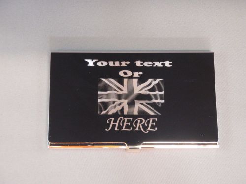 Personalised engraved business card your choice message stainless steel holder for sale