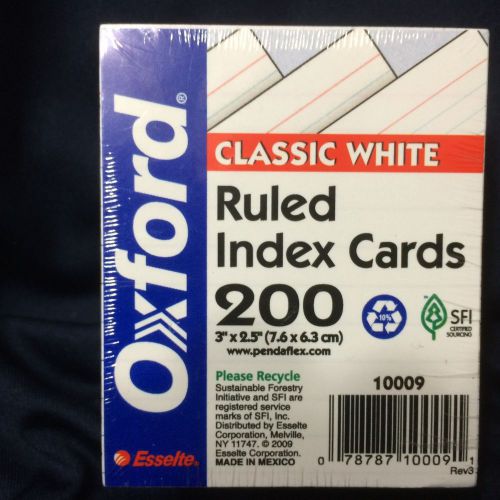 Oxford Mini Index Cards - 200 Sheet - 85 Lb - Ruled - 3&#034; X 2.50&#034; - 200 NIP