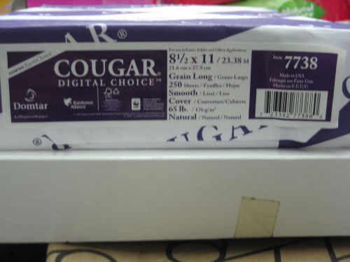 Cougar Opaque Natural Cover Smooth 65# Cover 8.5&#034;x11&#034; 250 sheets 2 Reams