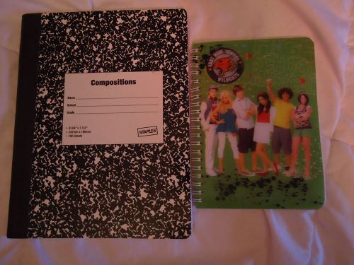 Lot of 2 Notebooks High School Musical 3 &amp; Black &amp; White Marble Notepad - NEW