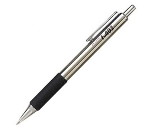 ZEBRA F 402 STAINLESS STEEL &amp; BLACK BALLPOINT PEN