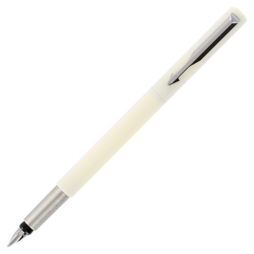 Parker Vector Whiteness Fountain Pen, Chrome Trim, Fine Point