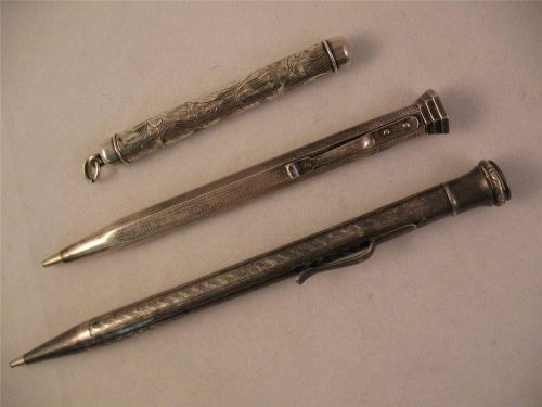 Three Sterling Pen and Pencil Lot