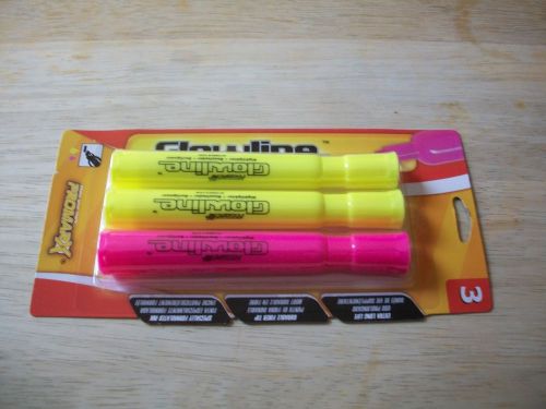 Promarx Jumbo Highlighters, Assorted Colors 3 Count Two Yellow And One Pink New