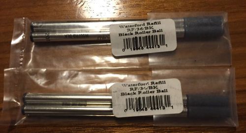 Waterford Small Capless Rollerball Refill Black Lot of 2 packages of 2 RF/36/BK