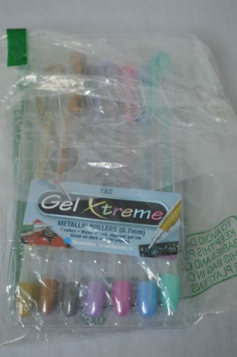 NEW Yasutomo Gel Xtreme Metallic Pens  One Package of 7 Pen #!!