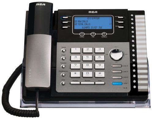 Expandable System Phone, 4 Line Corded,16 Speed Dials,Intercom, Headset Jack,RCA