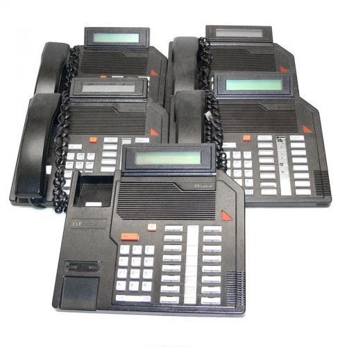 Lot of 5 Black Northern Telecom M2616 w/ Display Phone Nortel NT2K16XD03