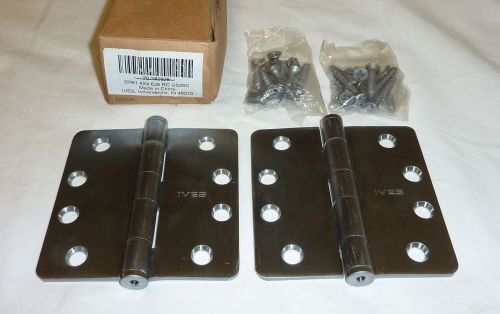 2 ives 5pb1 4&#034; x 4&#034; us26d rc plain bearing mortise butt hinges satin chrome new! for sale