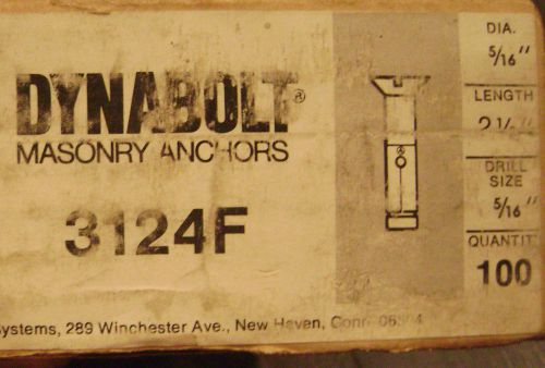 100 -- 5/16&#034; x 2 1/2&#034;  masonry anchors --- new --- ramset dynabolt 3214f for sale