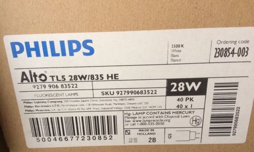philips alto TL5 28W/835HE lot of 40 fluorescent lamps.