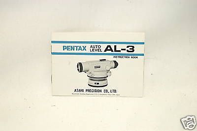 Original Instruction Manual Pentax AL-3 Auto Level