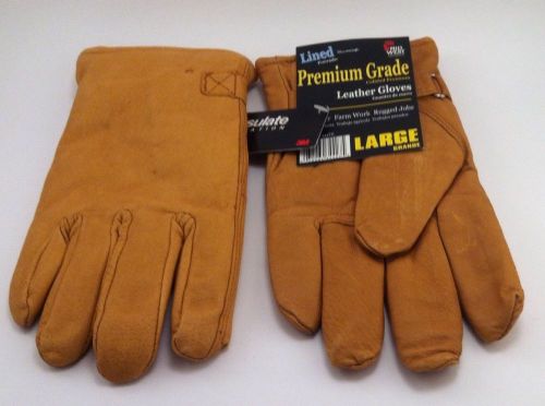 Midwest Lined Premium Grade Large Leather Gloves Thinsulate 344TH