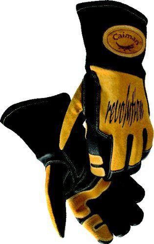 NEW Caiman Genuine American Deer Grain Leather RevolutionTM Gloves (Large  Black
