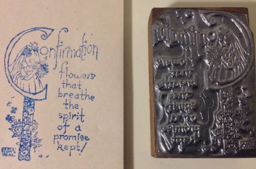 Confirmation Vintage Metal Printing Stamp Signed Scott