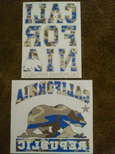 CALIFORNIA 4 PACK OF heat press transfers only CALIFORNIA BLUE CAMO DESIGN