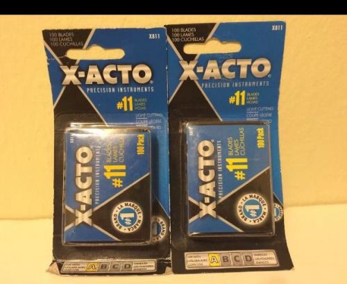LOT OF 2 X-Acto #11 Blades 100 pack X811 ( 200 Blades ) FREE SHIPPING!