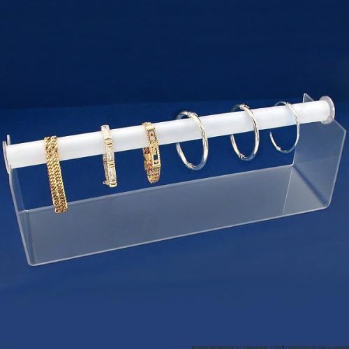 Frosted White Acrylic Bangle Bracelet Display Stand 15&#034;
