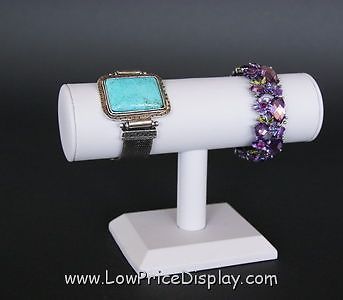White leatherette 7&#034;hx5&#034;wt bar bracelet bangle display for sale