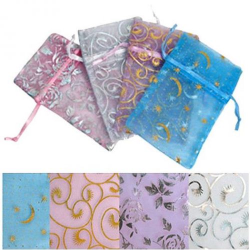 Organza bags, 3&#034; x 4&#034; pastel colors with designs,  120 pack assorted for sale