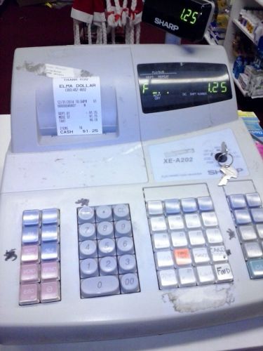 Sharp XE-A202 Cash Register with keys and manual works great