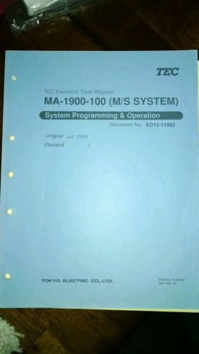 TEC MA-1900 (M/S System) System Programming &amp; Operation Manual