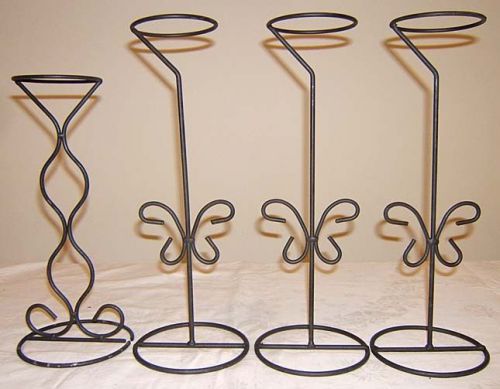 4 Butterfly hat stands table top steel wire USA md used store display vintage NR