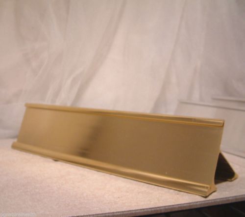 2 x 10 GOLD DOUBLE FOOTED COUNTER DESK PRINT YOUR OWN REUSABLE SIGN NAME PLATE 2