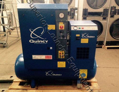 5 HP, Quincy Rotary Screw Air Compressor with 60 Gallon Tank &amp; Dryer QGS-5