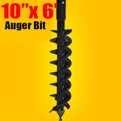 10&#034;x 6&#039; auger bit hdc 2.56&#034; round, for difficult diggig conditions,made in usa for sale