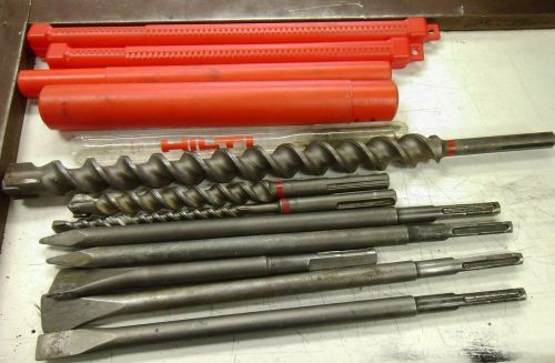 3 hilti sds-max te-y drill bits and 5 chisel bits for sale