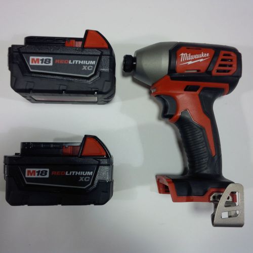 New milwaukee 2656-20 18v 1/4 cordless impact,(2) 48-11-1840 4.0 ah battery  m18 for sale