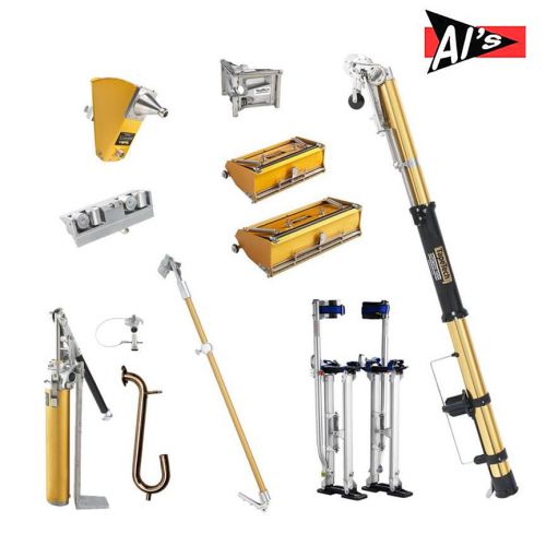 New-tapetech drywall tools full set w/ free stilts, 3 free corner tool handles for sale