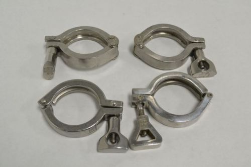 LOT 4 TRI CLOVER 2-1/2IN STAINLESS HEAVY DUTY PIPE COMPATIBLE CLAMP B231811