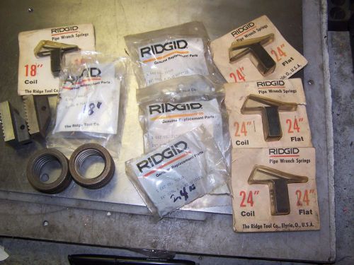 LOT OF RIDGID 24&#034; &amp; 14&#034; PIPE WRENCH SPRINGS JAWS &amp; ADJUSTERS LOT OF 12