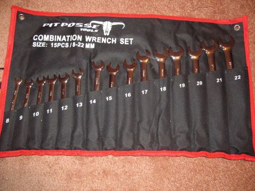 PIT POSSE 15 PC. METRIC Combo Wrench  SET 8-22 MM