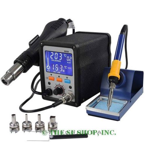Smd hot air gun iron rework soldering station big lcd display for sale