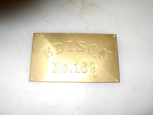 NICE BRASS EDISON NAMEPLATE UNKNOWN HIT MISS ENGINE STEAM PHONOGRAPH
