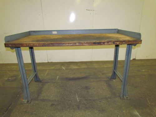 Adjustable height welded steel frame workbench table 60x30x24-1/2 to 36&#034; height for sale