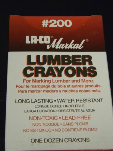 **BRAND NEW, UNUSED* La-Co Markal BLACK LUMBER CRAYON #200 Box of 12. 80350