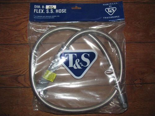 T&amp;S B-0056-H 56&#034; Stainless Steel Flex Hose with Gray Handle and Polyurethane Lin