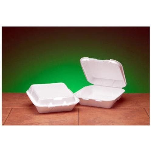 Snap-It Foam Hinged Carryout Medium Container in White, Food Containers