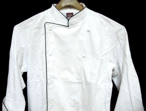 Dickies Chef Coat Jacket White with Black Piping Grand Master Large New