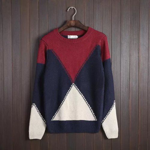 Men&#039;s round neck British retro jacket fall winter clothes wool sweater trend