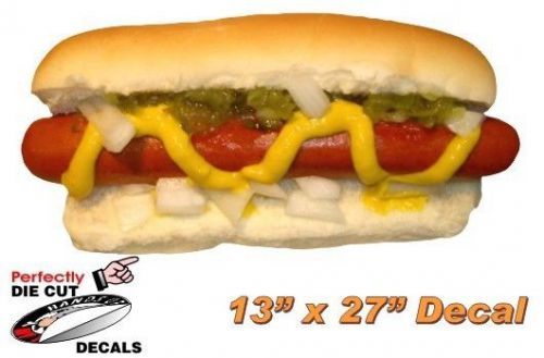 HUGE Relish Hot Dog 13&#039;&#039;x27&#039;&#039; Decal Sign for Hot Dog Cart or Concession Stand