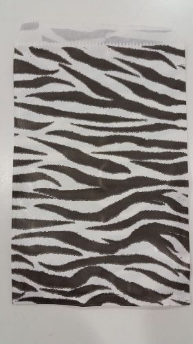 100 6x9 Zebra Animal Print Paper Merchandise Bags.