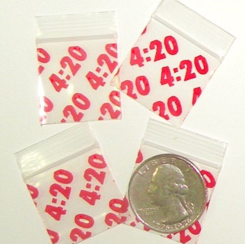 It&#039;s 4:20! 1000 mini ziplock bags 1 x 1 inch Apple recosable baggies 1010