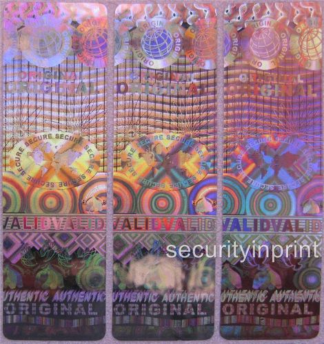 270 Globe Validated Secure Original Hologram Security stickers label 15x50 R1550