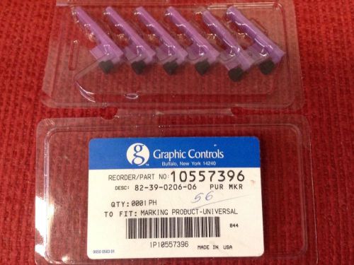 GRAPHIC CONTROLS - P/N: 10557396 - Chart Pens, Purple - Lot of 6 - NEW