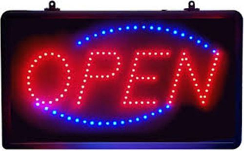Electronic led open sign flashing big and brite 19&#034; x 10&#034; new red and blue for sale